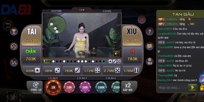 Game Tài Xỉu có dealer chia bài xinh đẹp